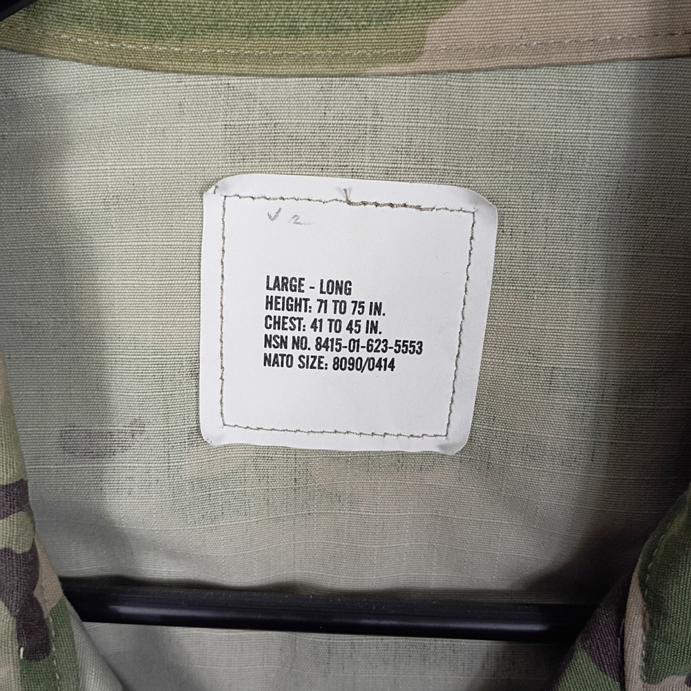 US Army Combat Coat Mens Large Long Green OCP Multicam Tactical Vintage Jacket - Picture 4 of 5
